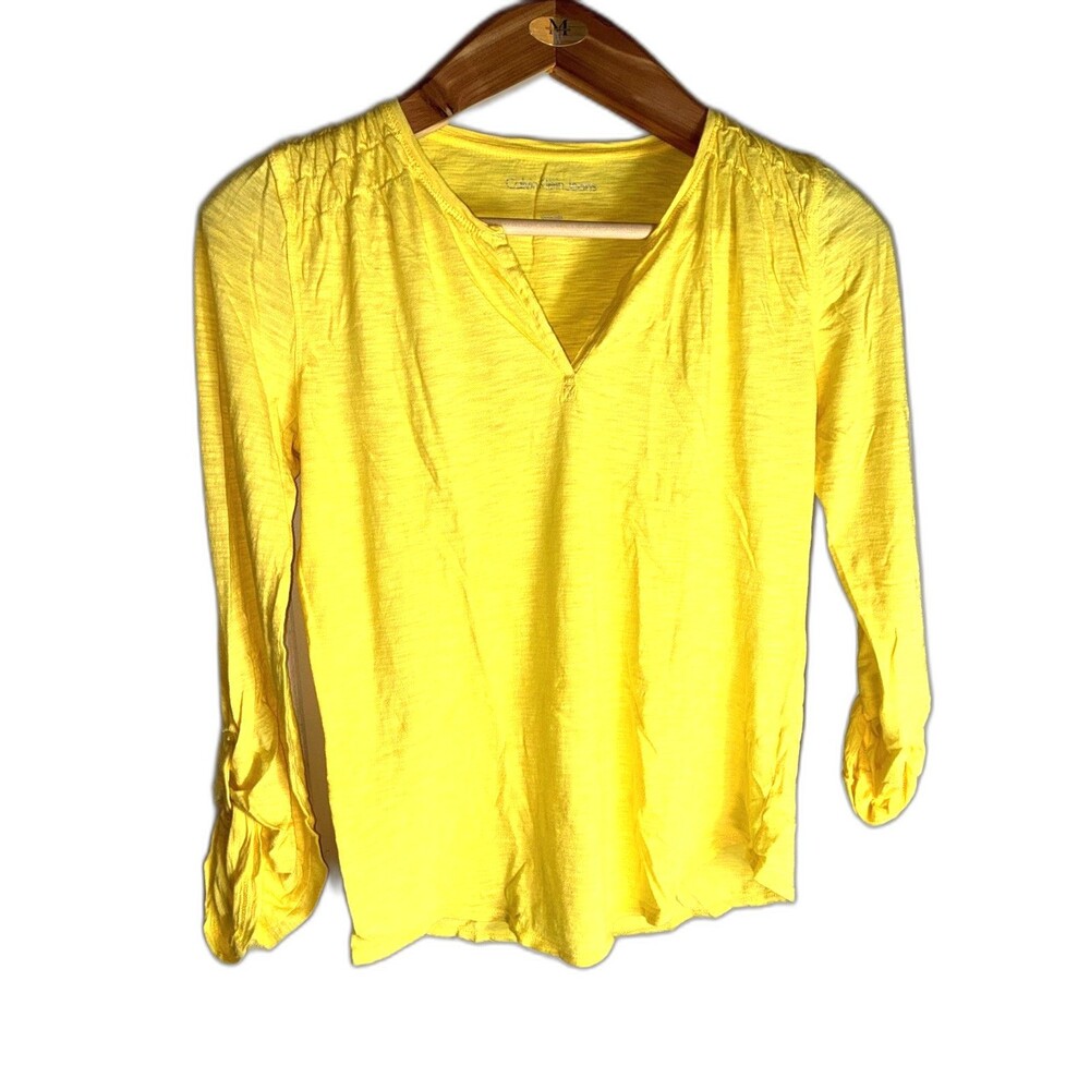 Calvin Klein Jeans Womens V Neck Knit Top Size Medium